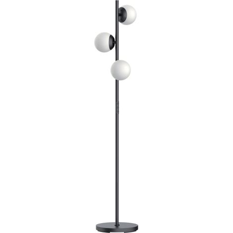 Mathias - Lampadaire Marina métal noir tactile, Dimmable, CCT, LED intégrée, IP20, 3800 lumens max. - MLAMMARINAN