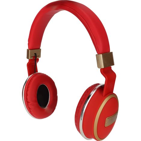 Faltbares Bluetooth-Headset LX-510BT mit komfortablen Ohrpolstern aus Leder, für PC und Smartphone (rot) (1/5)