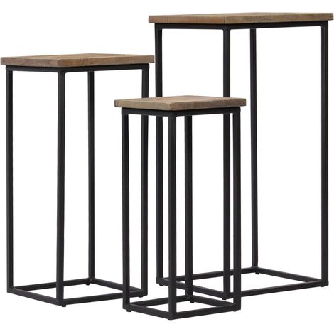 Maison Exclusive - Set Tavolini per Piante 3 pz in Legno di Teak Recuperato