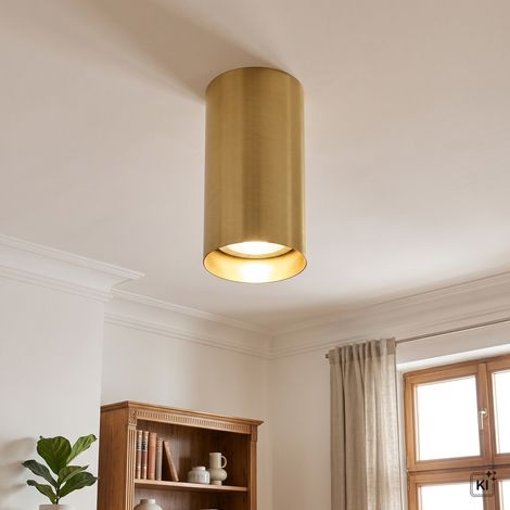 Deckenstrahler Messing massiv GU10 Ø 5.5 cm Aufputz Deckenlampe (1/5)
