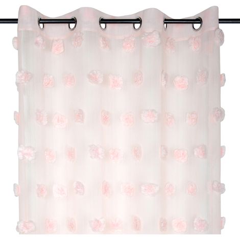 Tenda POMPINOU 140x260 con pompon 3D rosa