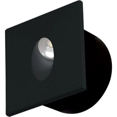 Spot LED mural carré noir 3W 4000K