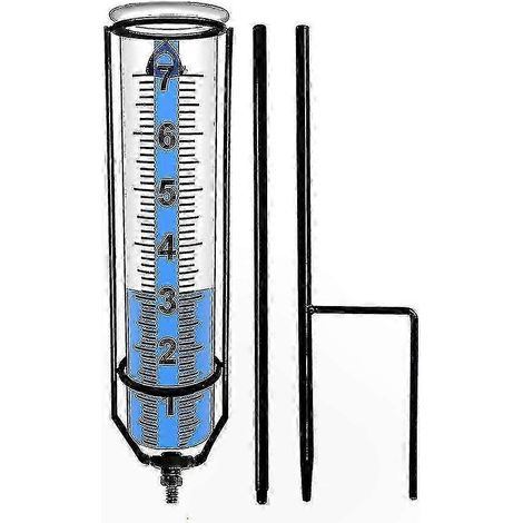 Jauge de pluie extérieur antigel avec piquet, outil météo de jardin décoratif et résistant, pour mesurer les précipitations (1/5)