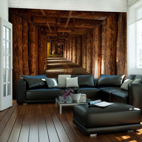 Papier peint passage en bois - 350 x 270 cm (1/4)