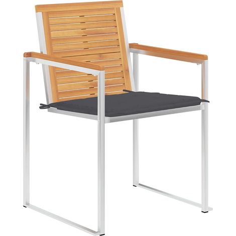 Maison Exclusive - 6 Stk. Gartenstühle mit Kissen Massivholz Teak