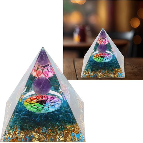 Kristallpyramide mit positiver Energie, Wohndekoration, Schreibtischaccessoire, Energiegenerator für Meditation und Heilung (1/5)