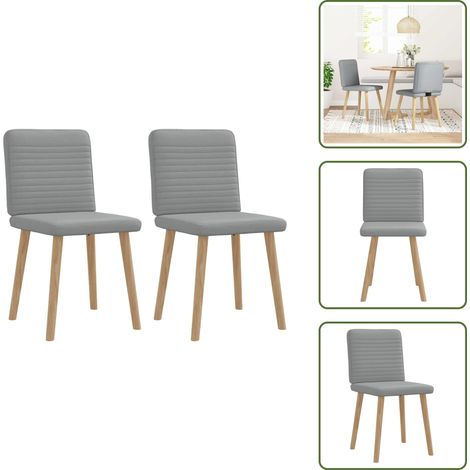 vidaXL Sillas de comedor giratorias 2 unidades tela gris claro (1/5)