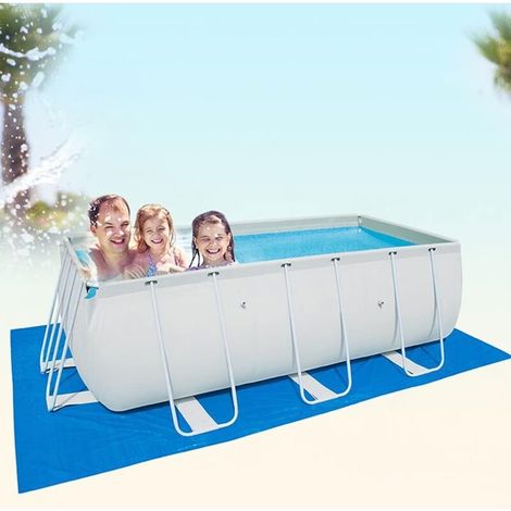 Bâche de protection rectangulaire pour piscine hors sol, imperméable, en polyéthylène, 445 x 254 cm, idéale pour la peinture et le camping (1/4)