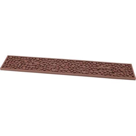 Tapis de comptoir en PVC silicone antidérapant rectangulaire résistant à la chaleur, accessoire de comptoir à café, marron (1/5)