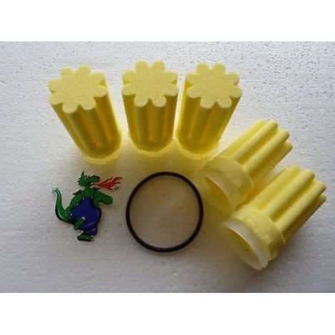 Lot de 5 filtres à huile Siku - 50 µm - Avec insert, brûleur en forme d'étoile et joint d'étanchéité - Jaune - Idéaux pour chauffage (1/5)