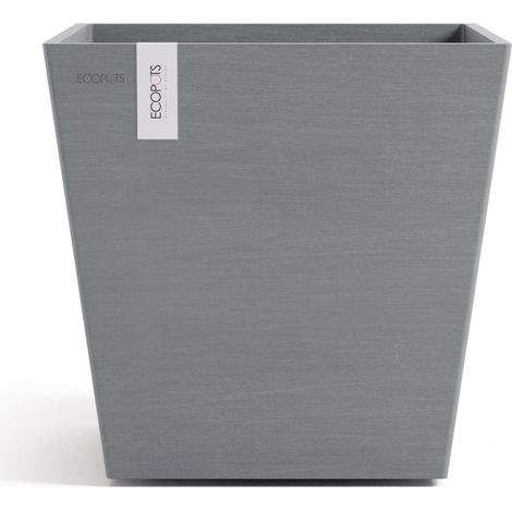 Ecopots Rotterdam 35 + Blumentopf mit Wasserreservoir - L 35 cm x B 35 cm x H 34,4 cm - Innen- und Außenbereich