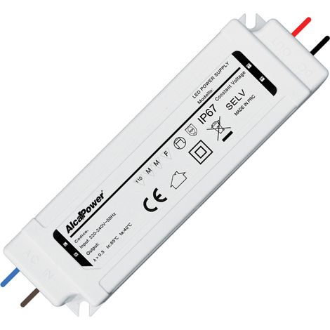 Alcapower Alimentatore Switching 24V 24W 1A Waterproof IP67 per Illuminotecnica LED, Protezioni Integrate per installazioni esterne ed interne