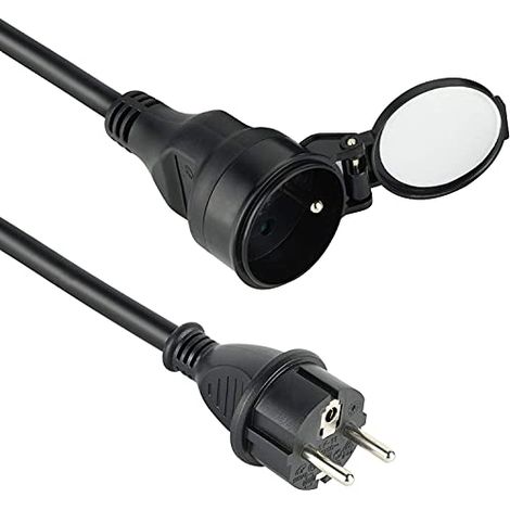 Electraline Electraline 200122 - Prolunga elettrica IP44 Profesionne, impermeabile, sezione 3G1,5 mm², pvc, nero, 10 m