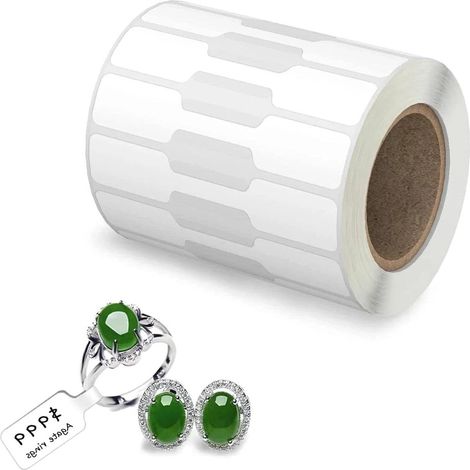 500 étiquettes bijoux blanches autocollantes 12x60mm, étiquette prix pour collier bague vêtement présentation bijoux (1/5)