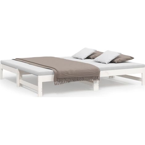 Maison Exclusive - Dormeuse Estraibile Bianca 2x(75x190) cm Legno Massello di Pino
