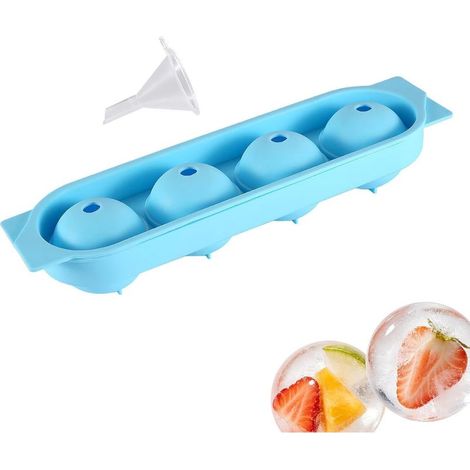 à glaçons rond en silicone 4 compartiments réutilisable
