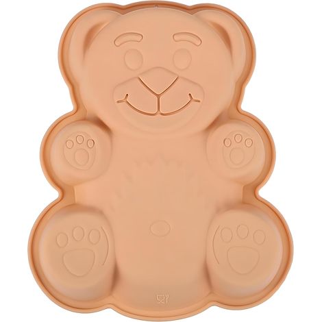 Moule à Pâtisserie 3D en Forme d'ours en Peluche, Moule à Gateau Silicone, Moule à Chocolat Antiadhésif pour Fondant, Sans BPA, pour Gâteau et Crème Glacée Pain Dessert Pudding,Ours Kaki,Ours Kaki (1/5)