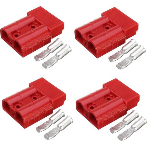 WANGCL 4 connettori per batteria 600V 50A, connettore rapido da 50 Amp per auto, furgoni e moto - Rosso (1/5)