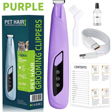 Tondeuse Électrique pour Animaux - Coupe Précise des Poils des Pattes, Oreilles et Zones Sensibles (1/5)