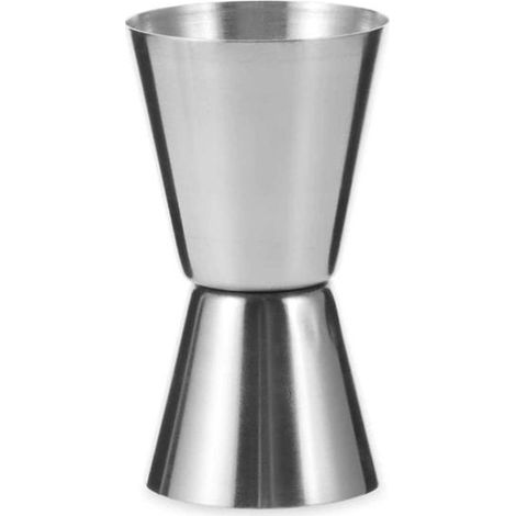 Verre doseur double - Doseur à cocktail 25/50 ml argenté-AquaForge