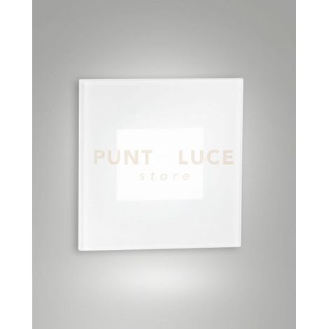 DUSK SEGNAPASSO LED 2,2W 3000K 146LM QUADRATO BIANCO ALLUMINIO E VETRO IP65