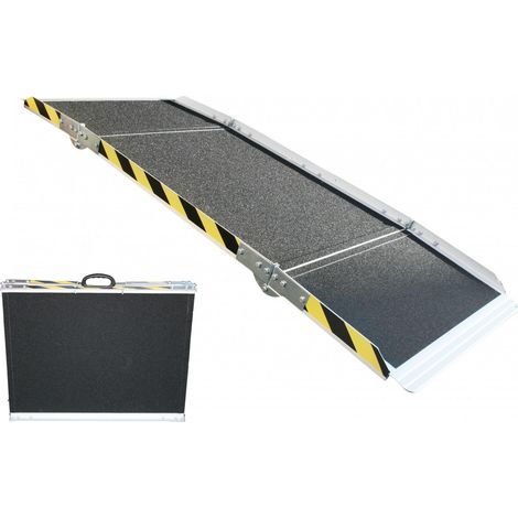 Rampe d'accès en aluminium 270 kg - 1850 x 750 mm - largeur utile 720 mm - Pliable en 3 sections MW Tools ARP30180 (1/2)