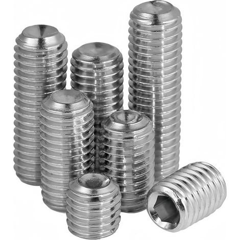Vis Sans Tête à Douilles Pointe en Acier Inox, Vis à Métaux, Vis Pointeau, Vis à Six Pans Creux M4x25mm (30 pcs) (1/5)