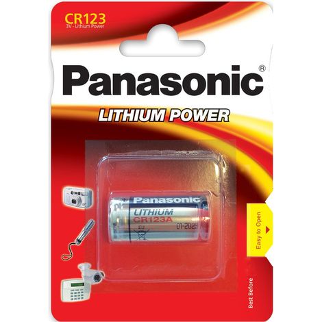 Panasonic – Pile CR123 Lithium 3V haute puissance – Longue durée de vie – Fonctionne de -40°C à +70°C – Idéale pour appareils photo et sécurité