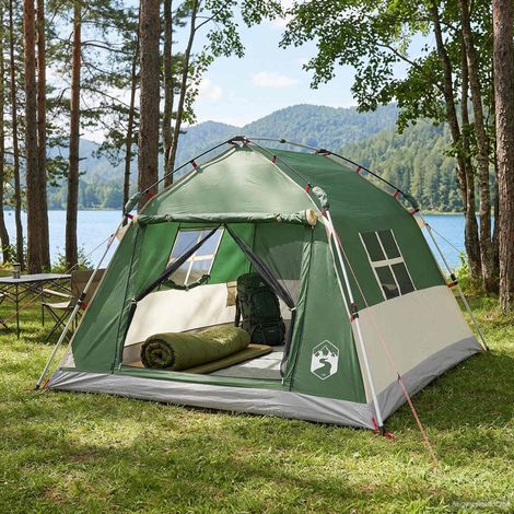 Carpa instantánea resistente al agua 3 personas Verde