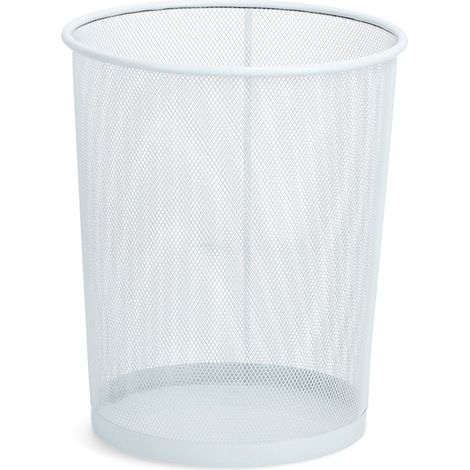 Zeller Present 17724 cubo de basura Alrededor Metal, Malla Blanco (1/3)