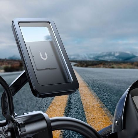 Supporto per telefono da moto, supporto antifurto per cellulare da bicicletta, touchscreen impermeabile, rotazione a 360° per smartphone da 4,5" a 6,8". (1/5)