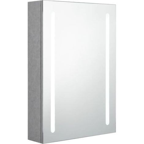 LED Bathroom Mirror Cabinet Concrete Grey 50x13x70 cm vidaXL