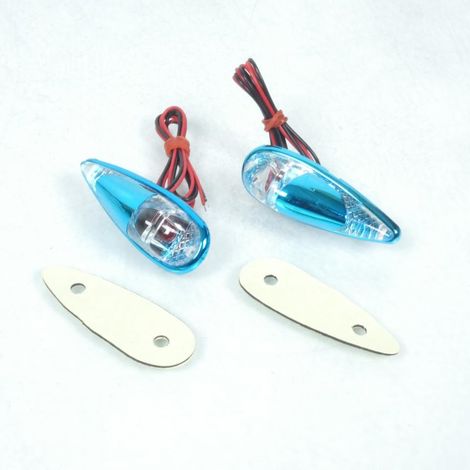 coppia di indicatori di gocce d'acqua replay blu per moto scooter (1/3)