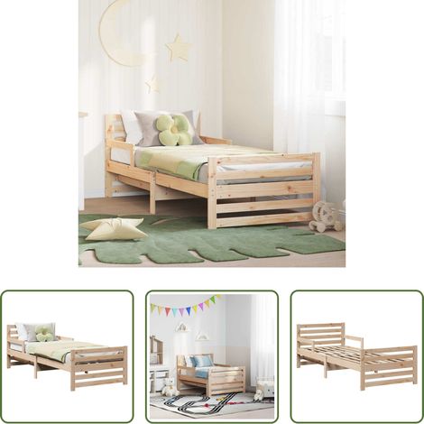 Lit enfant - Cadre de lit Marron 80 x 200 cm Bois d'ingénierie (1/5)