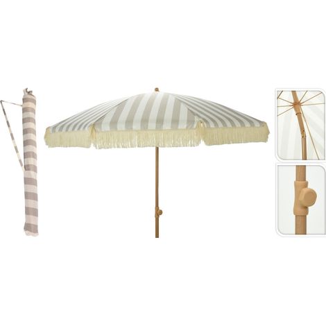 Ombrellone da Giardino Inclinabile con Frange D 200 cm Beige