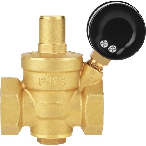 1 Régulateur De Pression D'eau, Laiton, DN25, Avec Manomètre, Réglable, Pour Maison Et (1/5)