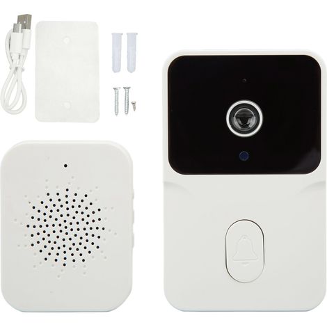Sonnette vidéo WiFi sans fil HD vision nocturne appel vocal bidirectionnel caméra de sécurité extérieure pour maison (1/5)