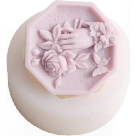 Moule à savon silicone fleur ronde, kit DIY pour fabrication savon artisanal, pâtisserie chocolat, cheesecake, cupcakes et pâte à sucre. (1/4)