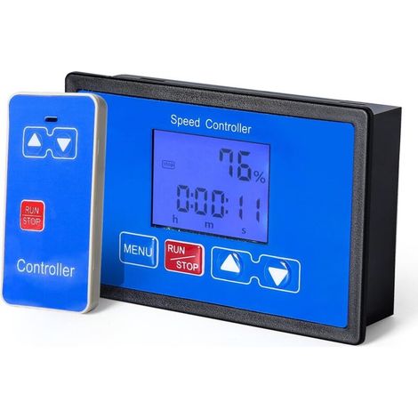 Lntyq Variateur de Vitesse, Contrôleur de Vitesse de Moteur à Courant Continu à Télécommande sans Fil Réglable LCD DC 6,5V-55V 30A