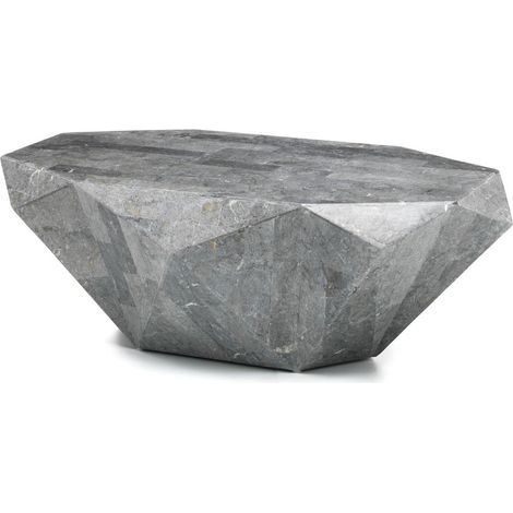 Tavolino moderno pietra fossile grigio cm 120 x 70 x h 40 (1/5)