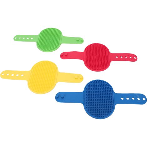 Brosse d'auto-toilettage en Silicone pour chat, 4 pièces, Massage d'angle mural réglable pour chatons à poils longs et courts, paquet de quatre (1/5)