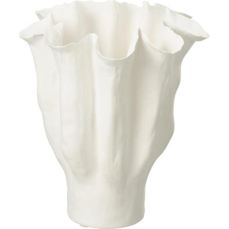 Vase Déco en Céramique "Calyx" 31cm Blanc