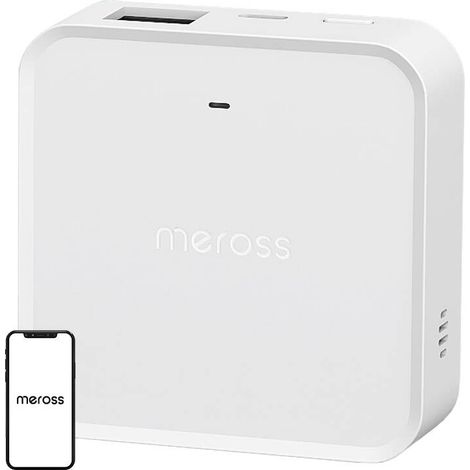 MEROSS HUB WIFI AVEC ALARME, PONT INTELLIGENTE AVEC PORT RÉSEAU PHYSIQUE, PREND EN CHARGE 32 APPAREILS MEROSS, COMPATIBLE AVEC M (1/3)
