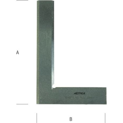 Équerre Biseautée Temprée METRICA 100x70 mm - Précision DIN 875/0