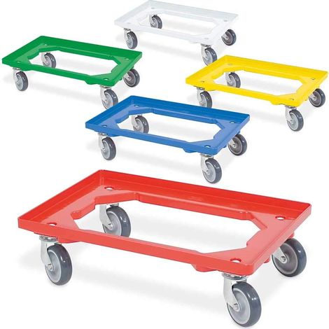 BRB Lot de 5 rouleaux de caisse pour conteneur 600 x 400 mm, 1 rouleau bleu jaune, vert, rouge, blanc