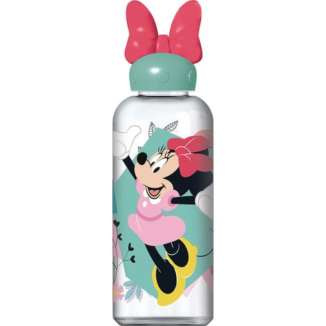 Borraccia Originale Disney Minnie 3D per bambine da 560 ml multicolore, in plastica, con coperchio decorato e con immagini di personaggi della tv.