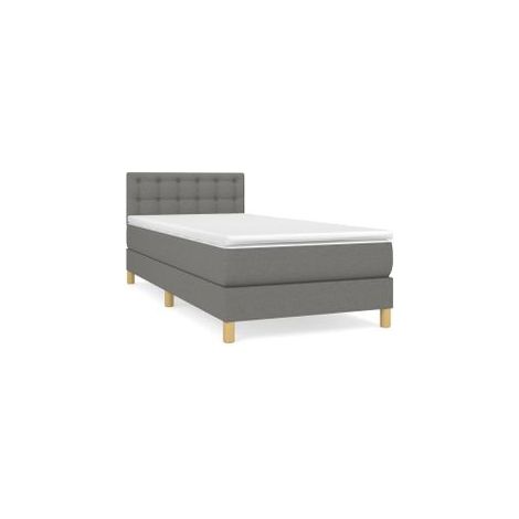 Sommier à lattes de lit avec matelas Gris foncé 100x200 Tissu (1/5)