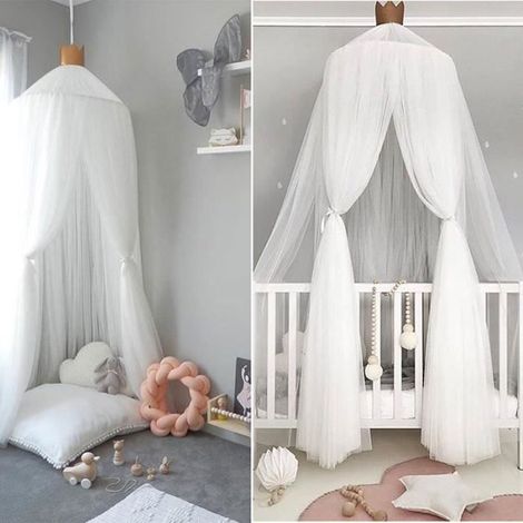 240cm moustique ciel de lit pour enfants bébé avec 8m 80 LED LED Guirlandes étoilées (1/4)