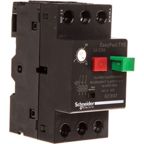 Motorschutzschalter 3P 0,75kW 1,6-2,5A EasyTeSys Power, Drucktasterantrieb, Anschlusskasten GZ1E07