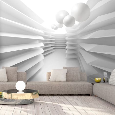 Papier Peint "White Maze" 70 x 100 cm (1/2)